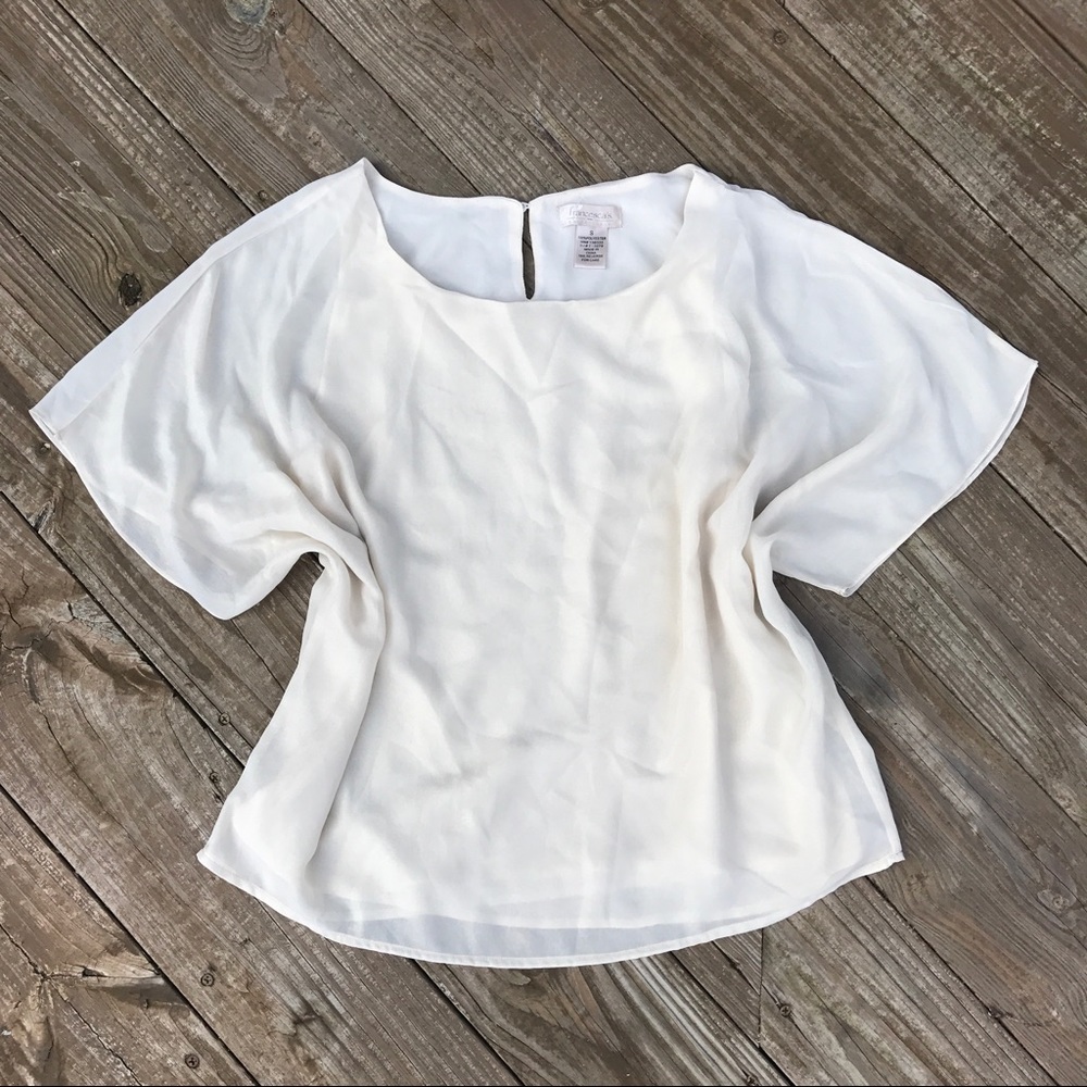 Francesca's Iridescent Gold Shimmer Top